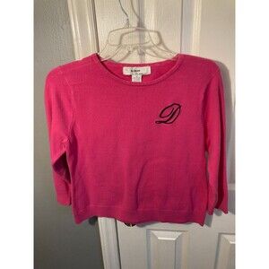 KIKIT Size M Pullover Sweater Pink Soft Monogrammed D Size M